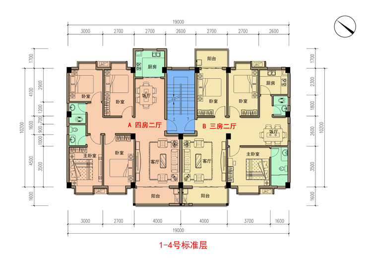 1-4号标准层